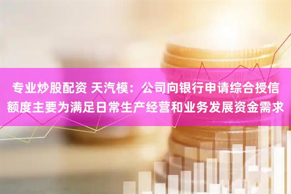 专业炒股配资 天汽模：公司向银行申请综合授信额度主要为满足日常生产经营和业务发展资金需求